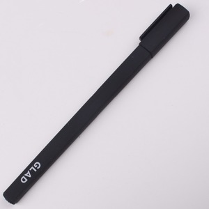 Pluma de metal negro de hotel barato promocional pelota cuadrada con tapa de goma de plástico pluma - Product Image 4