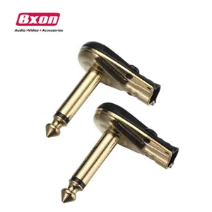 Right Angle Gold Plated 6.35mm Mono Plug Connectors