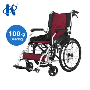 Fauteuil roulant manuel pliable et léger pour fauteuil roulant, en alliage d'aluminium, design moderne, fabriqué en chine, livraison gratuite
