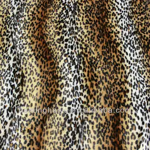 100% Polyester Animal Gedrukt Pluche Velboa Stof