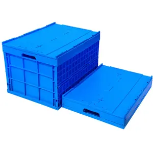 Упаковочный пластиковый переворачиваемый большой контейнер для хранения, складной контейнер для поддонов, коробка с крышкой