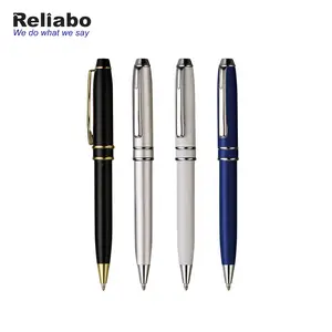 Reliabo Cina Pabrik Pena Massal Kustom Desain Tipis Logam Tubuh Ballpoint Pens Untuk Hadiah