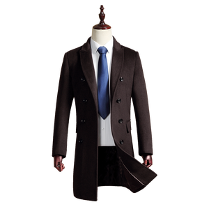 Nouveau <span class=keywords><strong>manteau</strong></span> en <span class=keywords><strong>laine</strong></span> pour hommes, trench-coat de bonne qualité, coupe étroite, couleur <span class=keywords><strong>pure</strong></span>, à la mode - Product Image 1