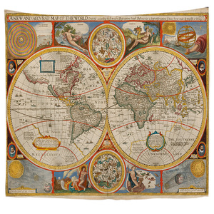 Stampa personalizzata <span class=keywords><strong>Vintage</strong></span> mappa del mondo <span class=keywords><strong>arazzo</strong></span> per pittura a muro decorazione per interni - Product Image 1