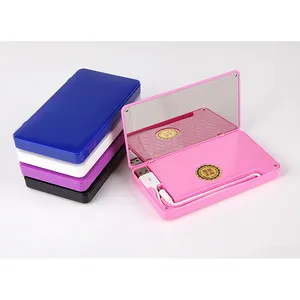 2018 Innovation make up mirror power bank with LED light