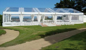 Tente de réception extérieure transparente en alliage d'aluminium imperméable, ignifuge et anti-UV, pour mariages, églises, hôtels, avec toit transparent - Product Image 3