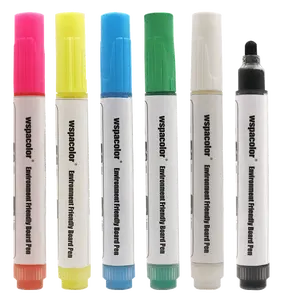 6 צבעים דיו refillable מרקר עט יבש Erase מרקר ישבן לוח ירוק צהוב כחול ירוק אדום שחור לבן FB-601