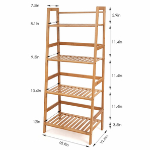 Đa chức năng 4-tầng thang gỗ kệ lưu trữ tự nhiên giá và kệ sách kệ sách cho thực vật & hoa hiển thị - Product Image 2