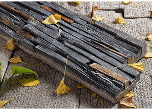 Bán Sỉ Gạch Ốp Tường Đá Xếp Chồng Màu Đen Gạch Ốp Tường Bên Ngoài - Product Image 2