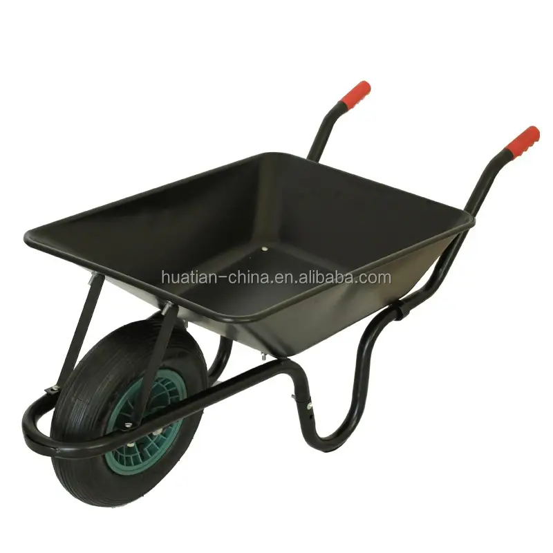 85L PINK WHEELBARROW WITH 14" PNEUMATIC WHEEL AND PINK MUCKING OUT SHOVEL 