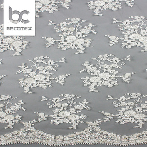Tela de Encaje Bonita Bordada con Cuentas, Tela de Tul con Cuentas de Alta Calidad, Encaje Francés con Cuentas - Product Image 5