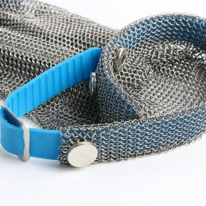 Chainmail Ring Mesh Malla resistente al corte Trabajo Guantes de acero inoxidable con puño largo de 15mm - Product Image 3