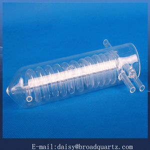 Spiricle claro Tubo de Vidrio de Cuarzo de Dos Pisos De Laboratorio Con El Desvío de Intubación Alta Calidad - Product Image 1
