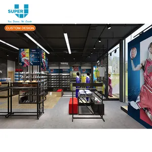 Wholesale Modern Asia Sport Shop Interior Design Custom Whole Sportswear Floor Stand Store Fixtures For Retail