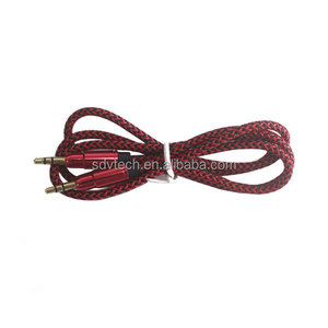 Al por mayor 3.5mm trenzado <span class=keywords><strong>audio</strong></span> estéreo <span class=keywords><strong>auxiliar</strong></span> cable - Product Image 2