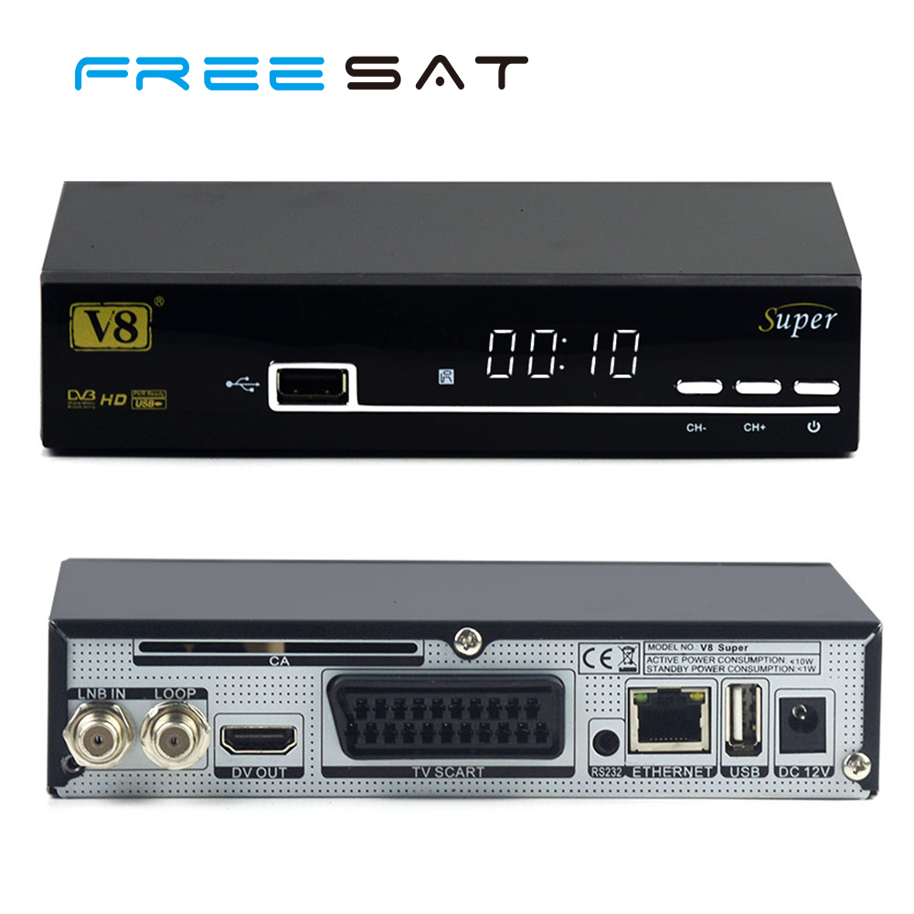 HD 1080 P décodeur Freesat V8 Super DVB-S2 et S2X Satellite Récepteur Soutien cccam powervu lan port