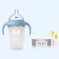 Juego de biberones de silicona para alimentación de bebé, grado alimenticio, sin BPA, para leche materna y fórmula, 100%