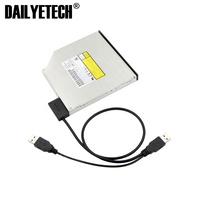 Cable USB2.0 a SATA Slimline de 6+7 13 Pines con Fuente de Alimentación USB2.0 Externa para Adaptador Convertidor de CD-ROM DVD-ROM ODD para Portátil