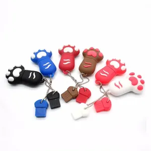 Clé usb de dessin animé en pvc patte de chat OEM en pvc pour cadeau 8gb16gb 32gb