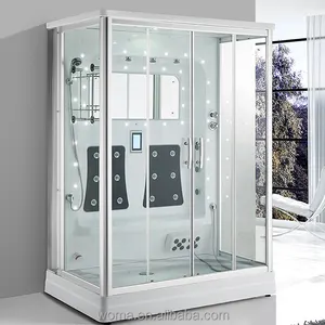 WOMA best seller 2 person hot sauna big size steam shower cubicle with acrylic shower base