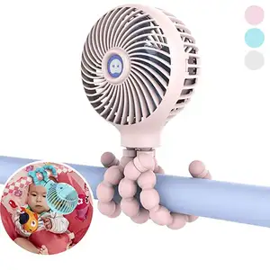 Home Appliance Portable Mini Handheld Stroller Fan and Baby Fan with Flexible Tripod Can Be Wrapped on Stroller