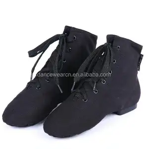 New Adulto/Bambino Tela Tacco Basso Lace Up Jazz Stivaletti Donna/Uomo Nero Da Ballo Pratica Scarpe Da Ballo