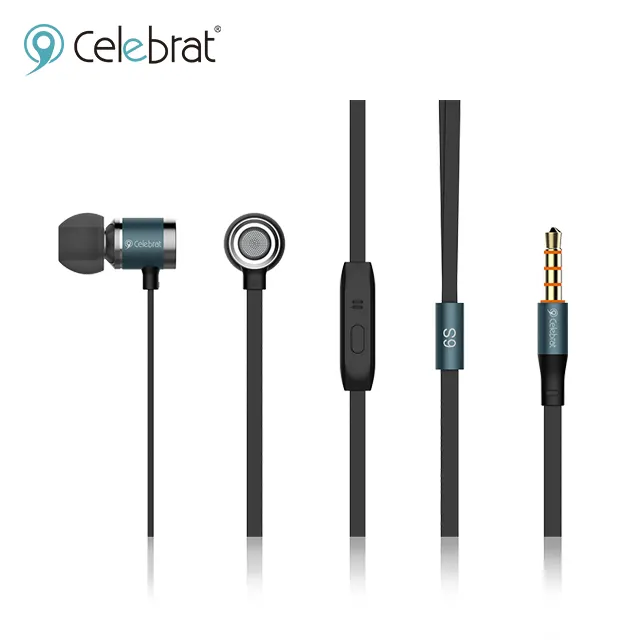 6S New Product 3.5mm Handfree In-Ear Flat Cable Earphone With Mic