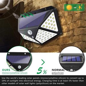 Hot Selling 270 Degree Waterproof 100 Led 10W Solar Motion <strong>Lights</strong> Outdoor Led <strong>Garden</strong> Lamp