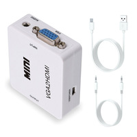 1080P Full HD Mini VGA zu HDMI Audio Video Converter Adapter Box With USB Cable und 3.5mm Audio Port Cable