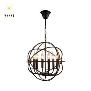 Lustre en fer vintage cage éclairage rustique en métal LED bougie ampoule suspension lampe intérieure maison salon décoration suspension