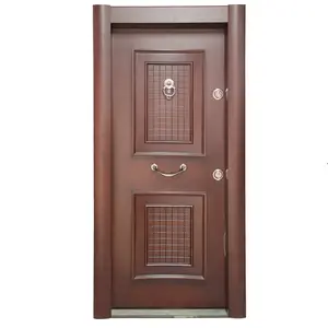Türk tarzı ticari çelik ahşap kapı zırhlı kapı tasarımları güvenlik paslanmaz çelik kapı