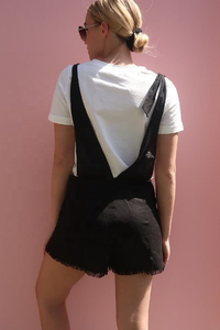 <span class=keywords><strong>Salopette</strong></span> Sexy da <span class=keywords><strong>donna</strong></span> in cotone corto in lino bianco con grandi tasche laterali - Product Image 6