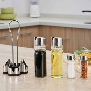 Juego <span class=keywords><strong>de</strong></span> 5 Botellas Dispensadoras <span class=keywords><strong>de</strong></span> <span class=keywords><strong>Aceite</strong></span> <span class=keywords><strong>de</strong></span> Oliva <span class=keywords><strong>y</strong></span> <span class=keywords><strong>Vinagre</strong></span> Ecológicas con Soporte <span class=keywords><strong>de</strong></span> Acero Inoxidable - Product Image 3