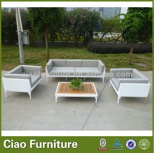 Hecho en china sofá de mimbre blanco zen - Product Image 1