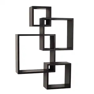 Floating intersecting cube accent wall decorative wall mount home shelf book shelf bookcase eco-friendly