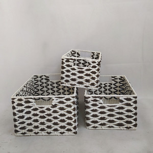 3-piece Set Paper <strong>Rope</strong> <strong>Storage</strong> <strong>Basket</strong> - Product Image 4