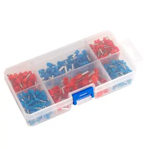 450Pcs/ Box Insulated Terminals Electrical Crimp Connector Tube Wire Connector Assortment Kit Cold Pressing Copper Terminals