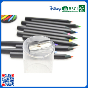 2016 en gros 3.5 pouces 12 couleurs noir boisé avec <span class=keywords><strong>taille</strong></span>-<span class=keywords><strong>crayon</strong></span> set - Product Image 4