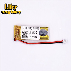 Plug 1,25-2 p 3,7 V 501240 220 mAh rechargeable small LiPo battery with CE, UL, for Bluetooth headset - Product Image 1