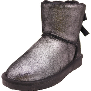 AN-CF-102 Campioni Gratuiti di Bowknot Delle Donne del Cuoio Genuino Argento <span class=keywords><strong>Stivali</strong></span> Da Neve, <span class=keywords><strong>Stivali</strong></span> In Australia Pelle di Pecora - Product Image 3