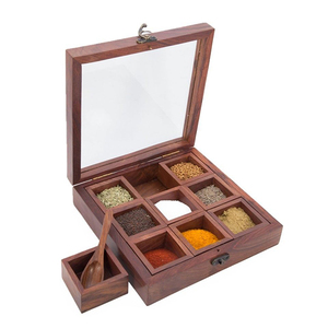 Scatola Porta <span class=keywords><strong>Spezie</strong></span> in Legno Ecologica con Scomparti, Dimensioni e Colori Personalizzabili per Contenitori di <span class=keywords><strong>Spezie</strong></span> e Pepe - Product Image 4