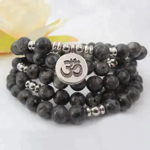 SN1338 Men Mala Necklace 108 Prayer Beads Tibetan Energy Mala Yoga Wrap Meditation Labradorite Yoga Bracelet