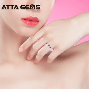 <span class=keywords><strong>Natural</strong></span> de compromiso de <span class=keywords><strong>granate</strong></span> arco nudo anillo de la joyería de plata 925 Plata idiota en China Billig arco anillo - Product Image 6