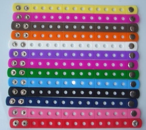 18cm 21cm bán buôn silicon cao su Snap Nút Kid Silicone dây đeo cổ tay pin Vòng đeo tay quyến rũ với lỗ - Product Image 2