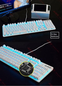 Bàn phím cơ có dây Ergonomic Full-Key chống cảm ứng thích hợp cho chơi game đơn sắc Backlit có dây bàn phím cơ khí - Product Image 5
