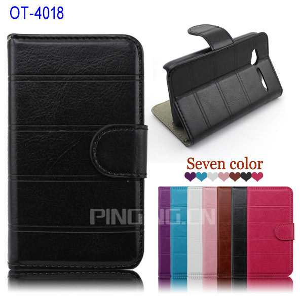 Prix de gros pour alcatel one touch ot pop. d1 4018 portefeuille étui en cuir flip