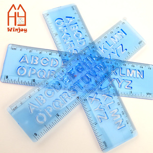 Règle de trace d'<span class=keywords><strong>alphabet</strong></span> de couleurs assorties en plastique transparent de 15cm ou 6 pouces. - Product Image 3