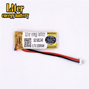 Plug 1.5-2 P 3.7 V 501240 220 mah small Rechargeable lipo battery with CE, UL, for bluetooth headset - Product Image 2