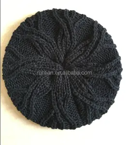 Lady's Fashion Soft Acrylic Cable Knitting Beret