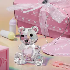 Oso de peluche en caja rosa recuerdos para Baby Shower